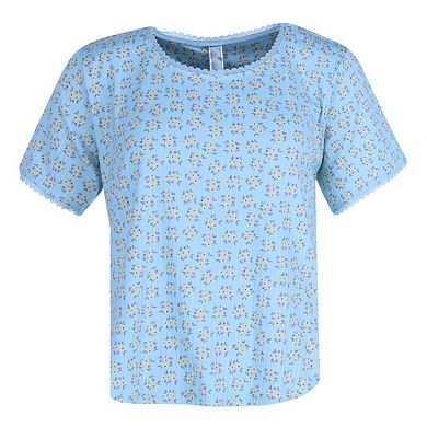 PJ Couture Women's Ribbed Short Sleeve Capri Pajama Set