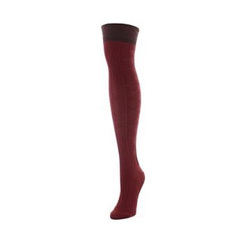 Women's Dot And Braid Wool Blend Over The Knee Sock
