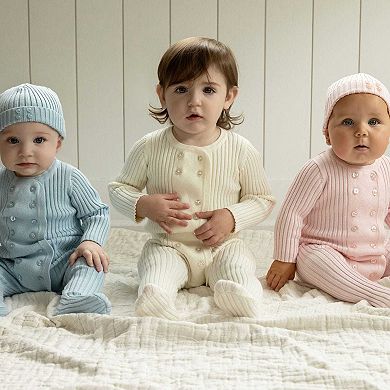 2 Piece Baby Sweater Rib Footie Set