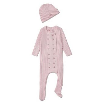 2 pc Baby Sweater Rib Footie Set