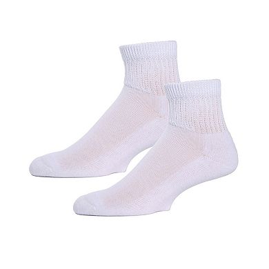 Diabetic Well-fit White Quarter Socks
