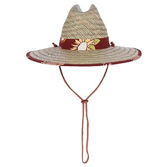 San Diego Hat Company Girl's Lifeguard Straw Hat with Sunflower Brim