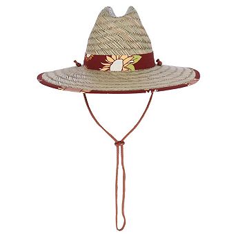 San Diego Hat Company Girl's Lifeguard Straw Hat with Sunflower Brim