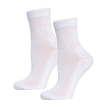 Diabetic Well-Fit White Quarter Socks