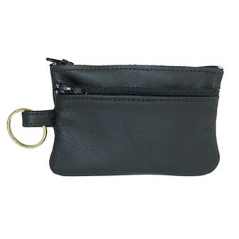 Leather Zipper Card Case And Coin Change Holder Wallet