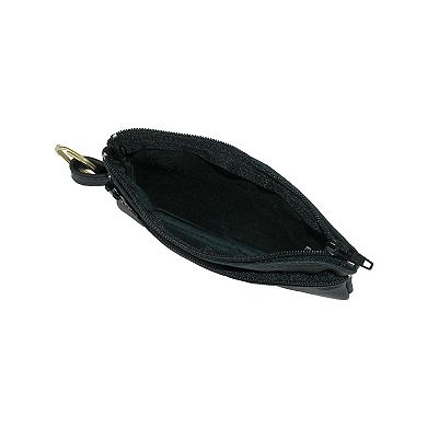 CTM Leather Zipper Card Case and Coin Change Holder Wallet