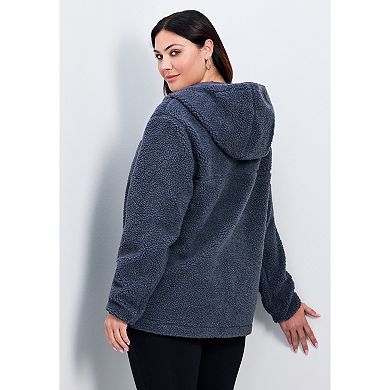 Avenue Women's Plus Size Kyla Fleece Zip Front Jacket
