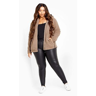 Avenue Women's Plus Size Kyla Fleece Zip Front Jacket