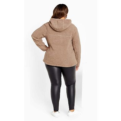 Avenue Women's Plus Size Kyla Fleece Zip Front Jacket
