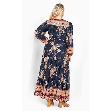 Avenue Women's Plus Size Ellery Long Sleeve Maxi Dress