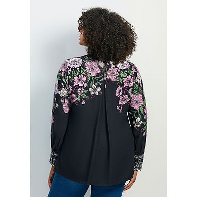 Avenue Women's Plus Size La Luna Button Down Shirt