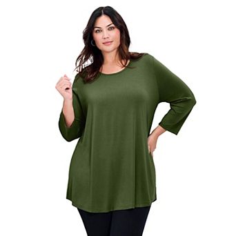 Avenue Women's Plus Size Sara Everyday Scoop Neck Tunic