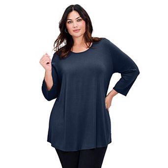 Avenue Women's Plus Size Sara Everyday Scoop Neck Tunic