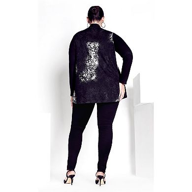 Avenue Women's Plus Size Hacci Print Duet Top