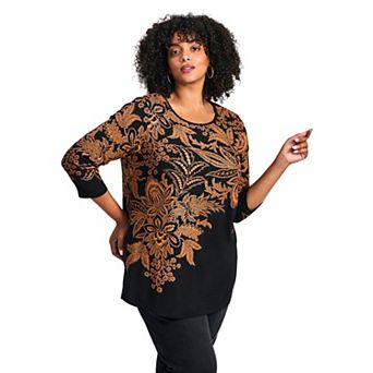 Avenue Women's Plus Size Millie 3/4 Sleeve Top