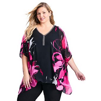 Avenue Women's Plus Size Take Me Out Embellished Blouse