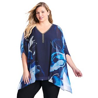 Avenue Women's Plus Size Take Me Out Embellished Blouse