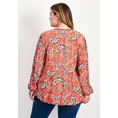 Avenue Women's Plus Size Floral Fields Tunic