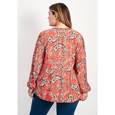 Avenue Women's Plus Size Floral Fields Tunic