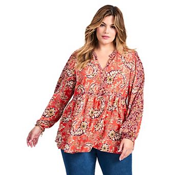 Avenue Women's Plus Size Floral Fields Tunic