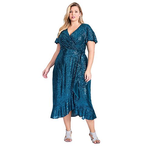 Женские платья Avenue Women's Plus Size Nina Sequin Wrap Dress