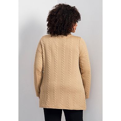 Avenue Women's Plus Size Emily Jacquard Texture Knit Tunic