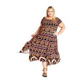 Avenue Women's Plus Size Raelynn Border Dress
