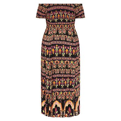 Avenue Women's Plus Size Raelynn Border Dress