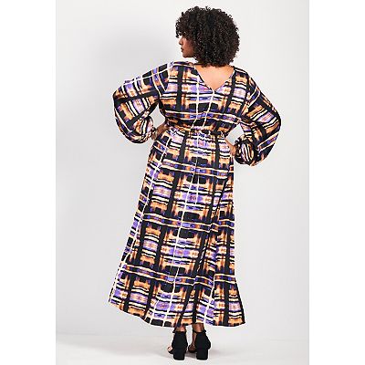 maxi dress with blouson sleeve Dorothy Perkins Women's Yellow Floral Printed Wrap Detail Blouson Sleeve Maxi Dress | Size: 8