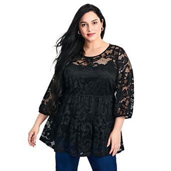 Avenue Women's Plus Size Lucille Lace Tunic