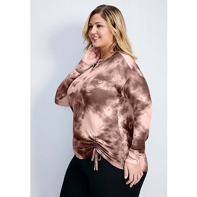 Avenue Women's Plus Size Skylar Tie Dye Hacci Top