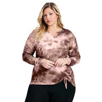 Avenue Women's Plus Size Skylar Tie Dye Hacci Top