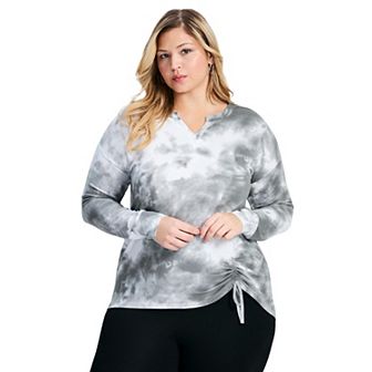 Avenue Women's Plus Size Skylar Tie Dye Hacci Top