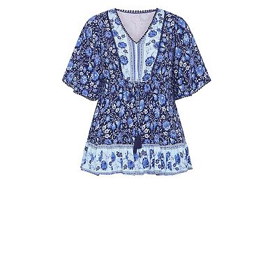 Avenue Women's Plus Size Utopia Border Tunic