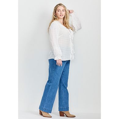 Avenue Women's Plus Size Ruffle Love Shirt