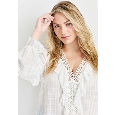Avenue Women's Plus Size Ruffle Love Shirt