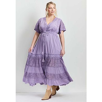 Avenue Women's Plus Size Raven Lace Maxi Dress