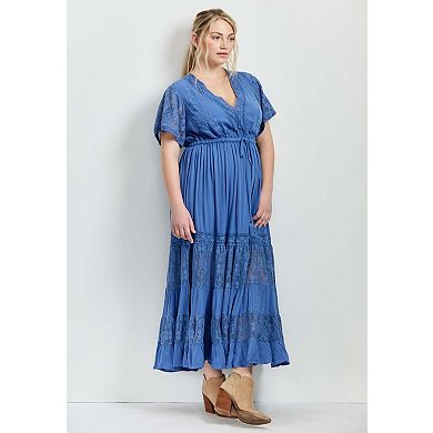 Avenue Women's Plus Size Raven Lace Maxi Dress