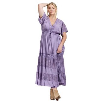 Avenue Women's Plus Size Raven Lace Maxi Dress