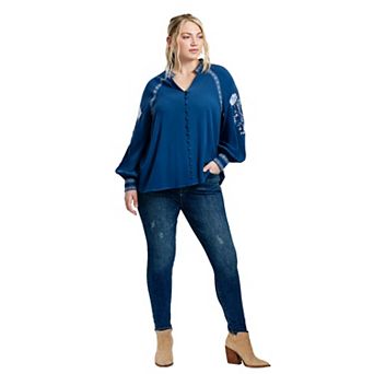 Avenue Women's Plus Size Chloe Embroidered Blouse