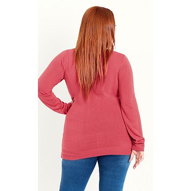 Avenue Women's Plus Size V Neck Sweater