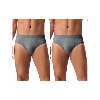 2 pc Men's Underwear Solid Color Elastic Waist Soft Comfortable Briefs