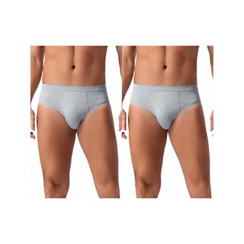 2 pc Men's Underwear Solid Color Elastic Waist Soft Comfortable Briefs