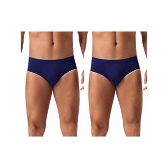 2 pc Men's Underwear Solid Color Elastic Waist Soft Comfortable Briefs