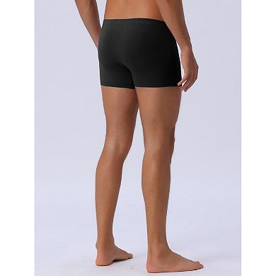 2 Pieces Men's Underwear Regular Fit Soft Comfortable Solid Color Basic Boxer Briefs