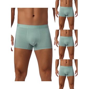 Men's Soft Elastic Waist Solid Color Regular Fit Basic Boxer Briefs 4 pc