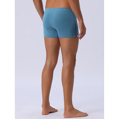 Men's Underwear Regular Fit Soft Comfortable Solid Color Basic Boxer Briefs 2Pcs