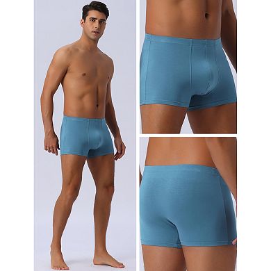 Men's Underwear Regular Fit Soft Comfortable Solid Color Basic Boxer Briefs 2Pcs