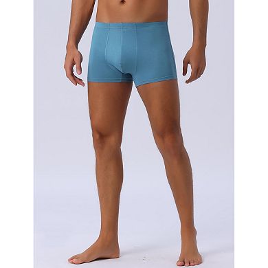 Men's Underwear Regular Fit Soft Comfortable Solid Color Basic Boxer Briefs 2Pcs