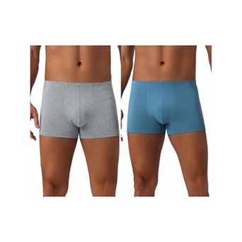 Men's Underwear Regular Fit Soft Comfortable Solid Color Basic Boxer Briefs 2 pc